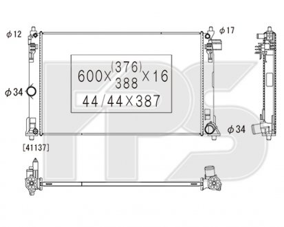 Купити Радіатор охолодження Toyota C-HR FPS fp 70 a538 (фото1) підбір по VIN коду, ціна 3597 грн.