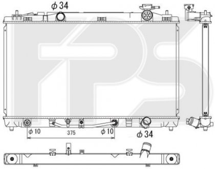 Купити Радіатор охолодження Toyota Camry FPS fp 70 a901 (фото1) підбір по VIN коду, ціна 3417 грн.