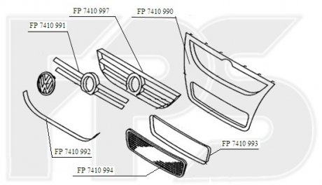 Решетка пластиковая Volkswagen Touareg FPS fp 7410 991