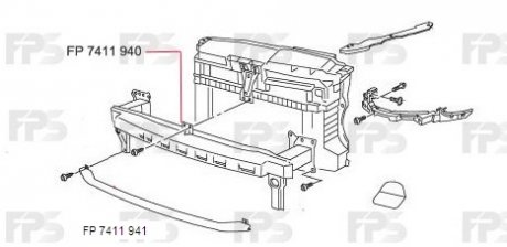 Шина бампера Volkswagen Golf, Jetta FPS fp 7411 940-p