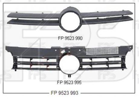 Купить Решетка пластиковая Volkswagen Golf FPS fp 9523 990 (фото1) подбор по VIN коду, цена 471 грн.