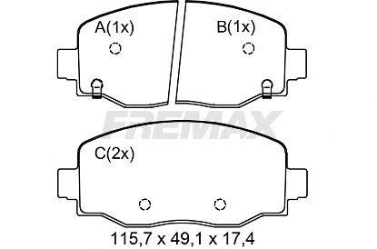 Купить Колодки тормозные задние FBP-0176 Jeep Cherokee, Compass FREMAX fbp0176 (фото1) подбор по VIN коду, цена 1470 грн.
