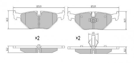 Купить Колодки тормозные задние FBP-0734 BMW E36, SAAB 9-5, BMW E46 FREMAX fbp0734 (фото1) подбор по VIN коду, цена 1059 грн.