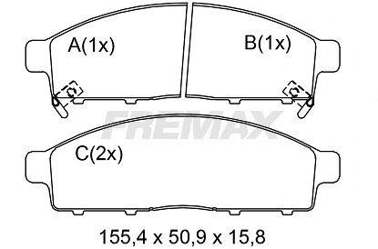 Колодки тормозные передние FBP-0859 (зам.4605A623 / 4605A284 / 4605B158 / 4605B233 / 4605A198 FREMAX fbp0859