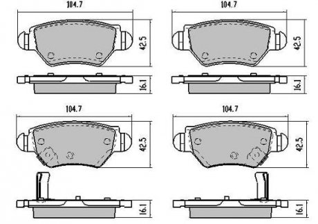 Купити Колодки гальмівні задн FBP-1082 Opel Astra, Zafira FREMAX fbp1082 (фото1) підбір по VIN коду, ціна 1059 грн.