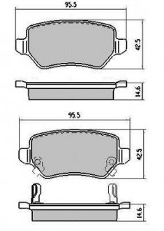 Купить Колодки тормозные задние FBP-1244 Opel Meriva, Astra, Zafira, Corsa, Combo, KIA Ceed, Pro Ceed FREMAX fbp1244 (фото1) подбор по VIN коду, цена 953 грн.