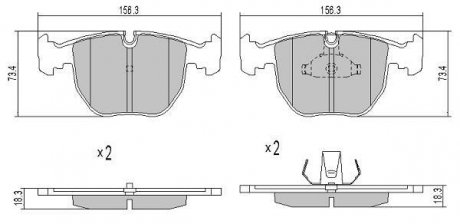 Купить Колодки тормозные передние FBP-1332 BMW E38, E39, X5, Land Rover Range Rover, BMW X3 FREMAX fbp1332 (фото1) подбор по VIN коду, цена 1943 грн.