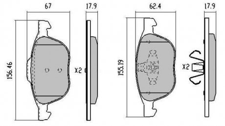 Купить Колодки тормозные передние FBP-1362 Ford C-Max, Kuga, Mazda 5, Volvo C30, C70, Mazda 3, Volvo S40, V50, Ford Focus, Hyundai I30, Volvo V40 FREMAX fbp1362 (фото1) подбор по VIN коду, цена 1733 грн.