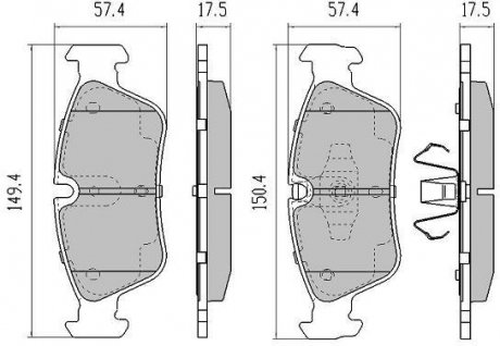 Купити КОЛОДКИ ГАЛЬМІВНІ ПЕРЕДНІ FBP-1401 BMW E90, E82, E81, E88, E87 FREMAX fbp1401 (фото1) підбір по VIN коду, ціна 1694 грн.