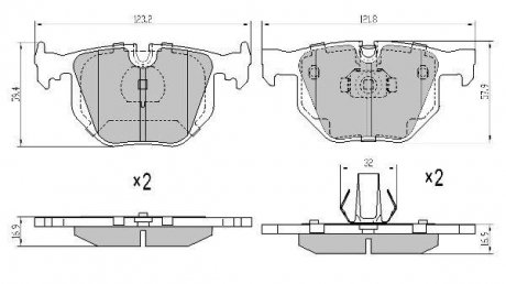 Купить Колодки тормозные задние FBP-1540 BMW E65, E66 FREMAX fbp1540 (фото1) подбор по VIN коду, цена 1470 грн.