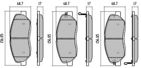 Купить Колодки тормозные передние FBP-1555 KIA Sorento, SsangYong Korando, Hyundai Santa Fe, Genesis, SsangYong Actyon FREMAX fbp1555 (фото1) подбор по VIN коду, цена 1943 грн.