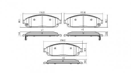 Купити КОЛОДКИ ГАЛЬМІВНІ ПЕРЕДНІ FBP-1565 Jeep Grand Cherokee FREMAX fbp1565 (фото1) підбір по VIN коду, ціна 1959 грн.