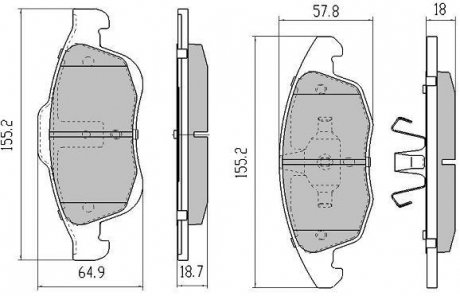 Купить Колодки тормозные передние FBP-1577 Citroen C4, Peugeot 5008, Citroen DS4, Berlingo, Peugeot Partner, Citroen DS5 FREMAX fbp1577 (фото1) подбор по VIN коду, цена 1838 грн.