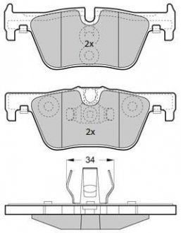 Купить Колодки тормозные задние FBP-1874 BMW F20, F30, F32, F21, F34, F31, F22, F33, F36, F45, F23 FREMAX fbp1874 (фото1) подбор по VIN коду, цена 1418 грн.