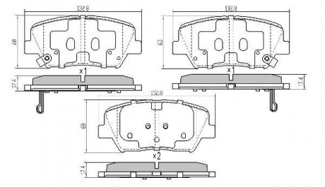 Купить Колодки тормозные передние FBP-1898 KIA Sorento, Hyundai Santa Fe, KIA Carens, Hyundai Genesis, Creta FREMAX fbp1898 (фото1) подбор по VIN коду, цена 1680 грн.