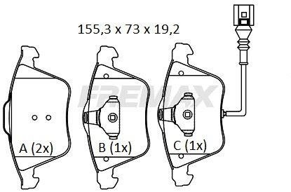 Купить Колодки тормозные передние FBP-1899 Volkswagen Golf, Scirocco, Audi A3, Seat Leon, Audi TT FREMAX fbp1899 (фото1) подбор по VIN коду, цена 2205 грн.