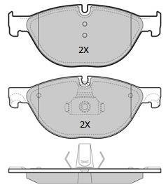 Купити КОЛОДКИ ГАЛЬМІВНІ ПЕРЕДНІ FBP-1932 BMW F13, F10, F01, F04, F11, F12, F07, F06 FREMAX fbp1932 (фото1) підбір по VIN коду, ціна 2520 грн.