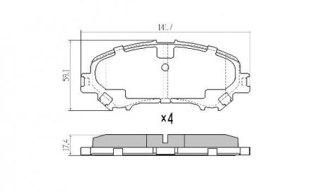 Купити КОЛОДКИ ГАЛЬМІВНІ ПЕРЕДНІ FBP-1980 Nissan Qashqai, X-Trail, Renault Kadjar, Koleos FREMAX fbp1980 (фото1) підбір по VIN коду, ціна 1628 грн.