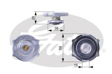 Купити Пробка радіатора Jeep Wrangler, Cherokee, Grand Cherokee, Chrysler Voyager, Dodge Caravan Gates rc135 (фото1) підбір по VIN коду, ціна 415 грн.