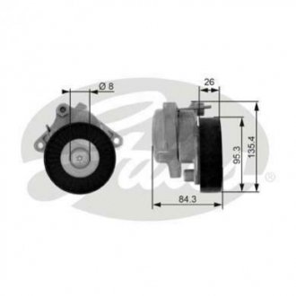 Купить Шкив натяжной Mercedes G-Class, W210, S210, CLK-Class, S202, W202, M-Class, W220, C215, W203, S203 Gates t38174 (фото1) подбор по VIN коду, цена 3965 грн.