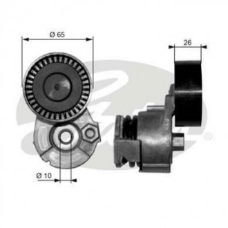 Купити Натяжний ролик, поліклиновий ремінь Renault Megane, Kangoo, Nissan Kubistar, Renault Fluence, Twingo, Dacia Duster, Renault Scenic, Grand Scenic, Dacia Logan, Renault Clio, Logan Gates t39009 (фото1) підбір по VIN коду, ціна 2558 грн.