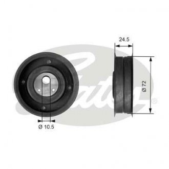 Купить Натяжной ролик Audi 80, 100, Volkswagen Golf, Jetta, Passat, Scirocco, Corrado, Transporter, Vento, LT, Seat Toledo Gates t41079 (фото1) подбор по VIN коду, цена 521 грн.