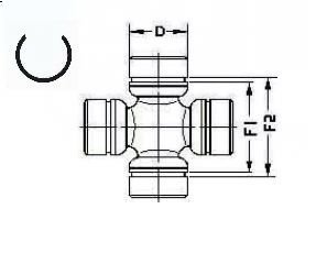 Крестовина карданного вала (29x49x77) Toyota Hilux 01.08-05.08, Dyna 150 02.10-, Lc120 02.09-, Lc100 04.11- GKN (Lobro) u925