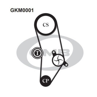 К-кт. грм. (Рем + ролик) MITSUBISHI CARISMA 1.6 -06 Mitsubishi Carisma, Colt, Lancer GMB gkm0001