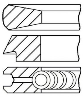 Купить Кольца поршневые BMW E46, E38, E39, X5, Land Rover Range Rover, BMW E65, E66 GOETZE 08-114405-00 (фото1) подбор по VIN коду, цена 1064 грн.