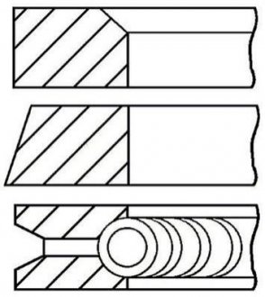 Купити Комплект кілець на поршень Volkswagen Polo, Golf, Vento, Seat Ibiza, Cordoba GOETZE 08-502207-00 (фото1) підбір по VIN коду, ціна 564 грн.