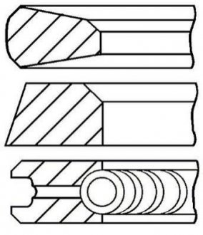 Комплект поршневых колец из 3 шт.. Ford Transit GOETZE 08-784800-00