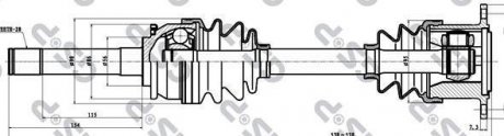 Піввісь передня права Pajero, L200 (96-2007) Mitsubishi Pajero, L200 GSP 239006