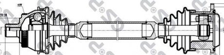 Купити Піввісь права Audi A4 1.9TDi 00-/VW Passat 1.9TDi/2.5TDi 03- Audi A4, Volkswagen Passat, Audi A6, Skoda Superb GSP 261019 (фото1) підбір по VIN коду, ціна 4045 грн.