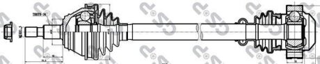 - Напіввісь Volkswagen Bora, Golf, Seat Leon, Toledo, Skoda Octavia GSP 261121
