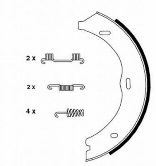 Купить DB Щеки ручного тормоза (d =186мм) Vito 03- Mercedes Vito, V-Class HELLA 8DA 355 050-561 (фото1) подбор по VIN коду, цена 1299 грн.