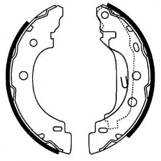 Купить Колодки тормозные барабанные; задн. Renault Kangoo, Dacia Logan, Nissan Kubistar, Renault Sandero, Logan, Clio HELLA 8DB355002241 (фото1) подбор по VIN коду, цена 1319 грн.