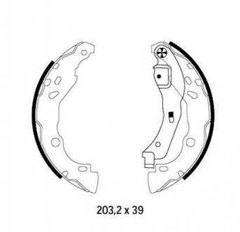 Тормозные колодки зад. Logan 1.2/1.4/1.6 i/1.5 dCi 04- (203x38) (для авто.без ABS) Dacia Logan, Renault Clio, Logan, Sandero, Dacia Duster, Renault Captur, Duster HELLA 8DB355002-641