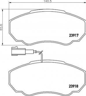 Тормозные колодки перед. Ducato/Jumper/Boxer 02-06 (1.4t) HELLA 8DB355010-391