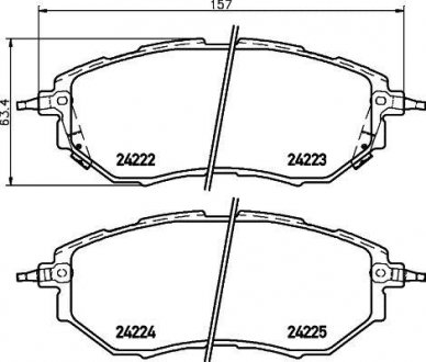 Колодки гальмівні дискові комплект; передн. HELLA 8DB355012031