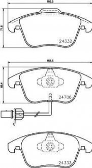 Колодки гальмівні дискові комплект; передн. HELLA 8DB 355 013-861