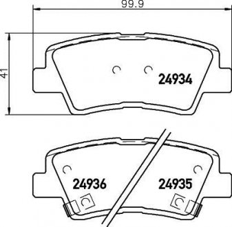 Колодки гальмівні задні Accent/Elantra/Tucson/Sportage 04- HELLA 8DB355014-571