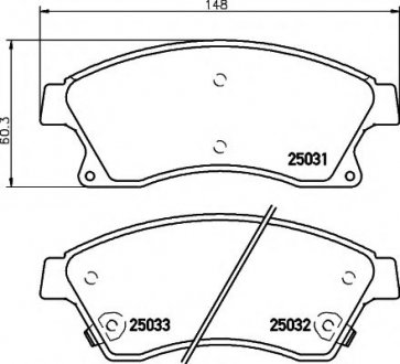 Купить Тормозные колодки передние. Opel Astra J 10/09> Opel Astra, Chevrolet Cruze, Aveo HELLA 8DB 355 015-231 (фото1) подбор по VIN коду, цена 2004 грн.