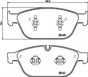 Комплект перед. тормозов. колодок Audi A8, Q5 2.0-6.3 11.09- Audi A8, Q5 HELLA 8DB 355 016-021