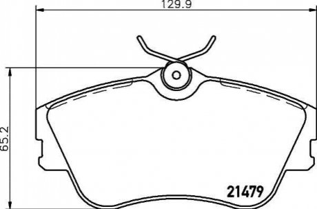 Купити Гальмівні колодки перед T4 1.9TD/2.4D >99 (R15)(невент.диск) Volkswagen Transporter HELLA 8DB355018-071 (фото1) підбір по VIN коду, ціна 1725 грн.