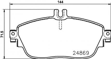 Гальмівні колодки дискові перед. Mercedes B - class 11- / A - class 11- HELLA 8DB 355 019-721