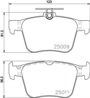 Купить Тормозные колодки дисковые комплект; задн. Volkswagen Tiguan, Golf, Audi A3, TT, Volkswagen Passat, Skoda Superb, Volkswagen Touran, Skoda Kodiaq, Seat Leon, Volkswagen T-Roc HELLA 8DB355020261 (фото1) подбор по VIN коду, цена 1770 грн.