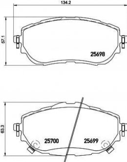 Купити Гальмівні колодки перед. Auris/Corola 12- Toyota Corolla, Auris HELLA 8DB355020-281 (фото1) підбір по VIN коду, ціна 2212 грн.
