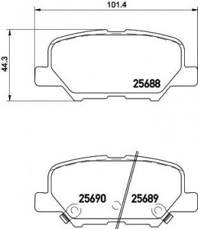 Тормозные колодки дисковые комплект; задн. HELLA 8DB355020291