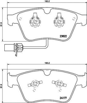 Колодки тормозные дисковые комплект; передняя. HELLA 8DB355020441