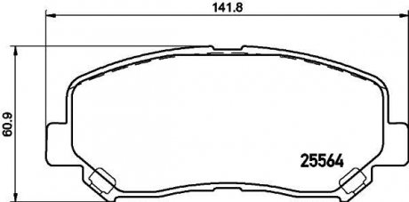 Гальмівні колодки дискові перед. Mazda Cx-5 2.0/2.2D/2.5 11.11- Mazda CX-5 HELLA 8DB 355 020-511